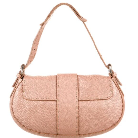 Fendi Selleria Baguette Flap Bag, Metallic Blush Pink - Picture 4 of 11